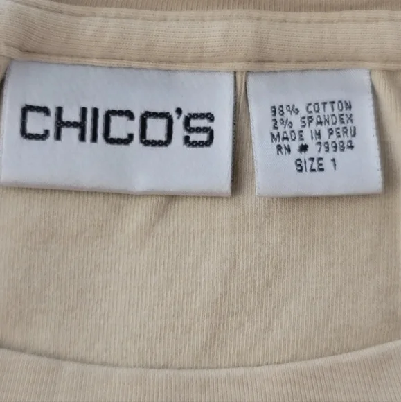 CHICOS The Ultimate Tee sz 1  Tan  Short Sleeve Round Neck Cotton Modal - Picture 6 of 7